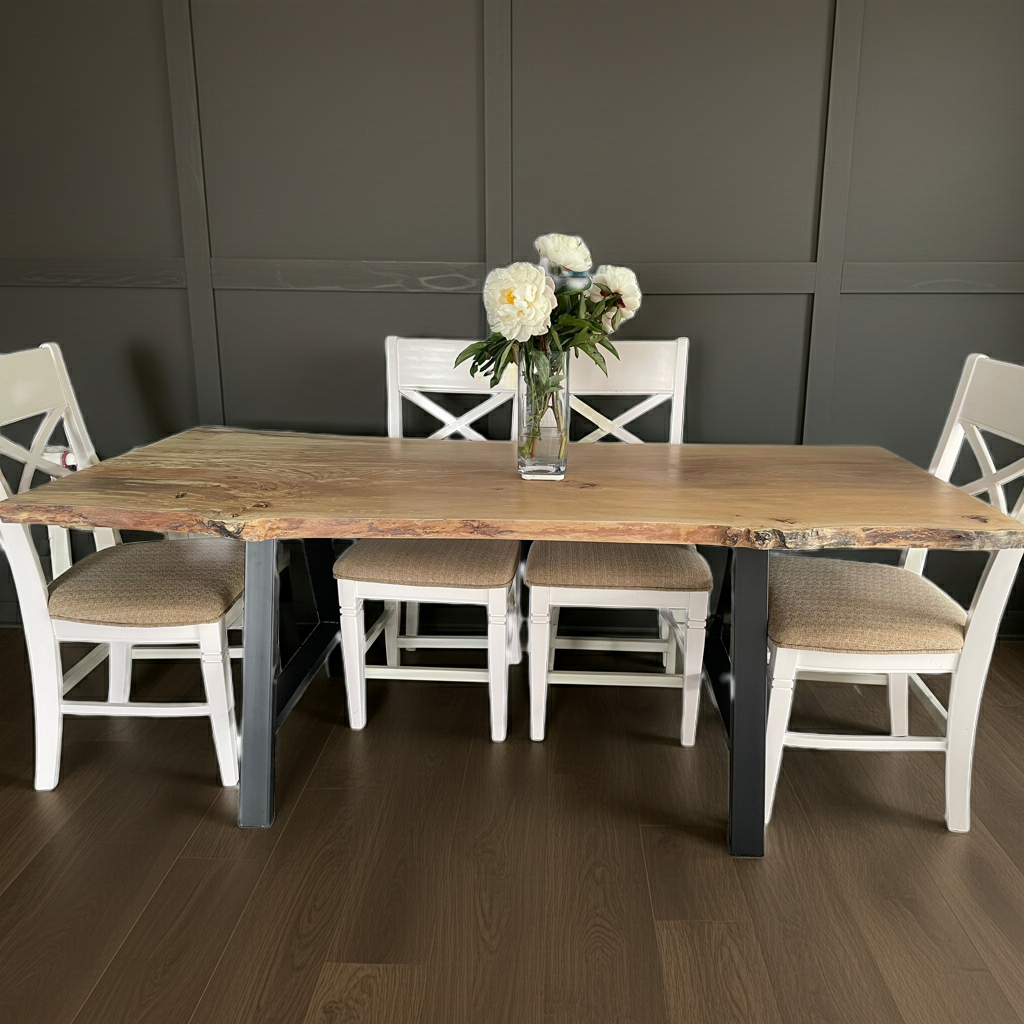 Live Edge Wood Resin Kitchen Dining Table