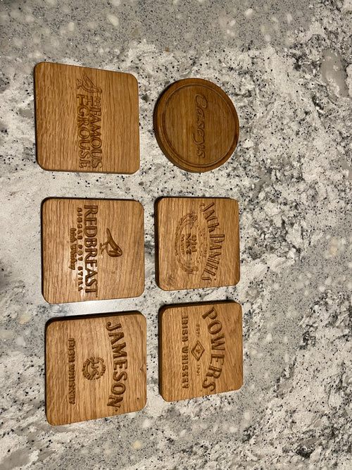 Personalised Engraved Wooden Oak Coasters