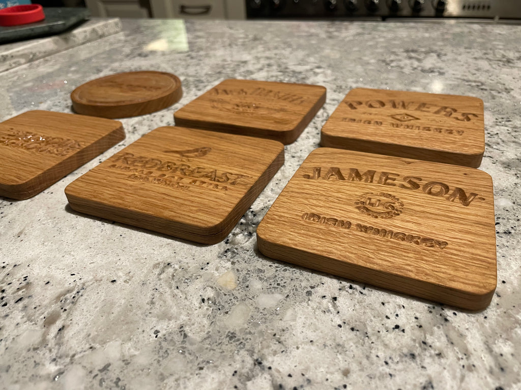Personalised Engraved Wooden Oak Coasters