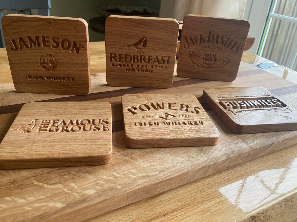 Personalised Engraved Wooden Oak Coasters