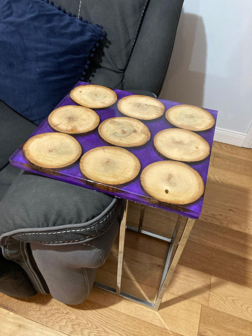 Wooden and Resin Side Tables