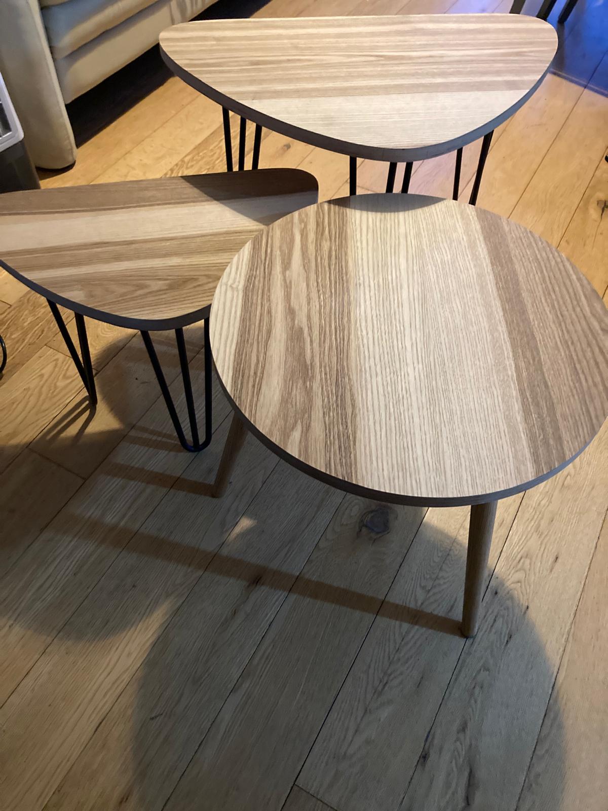 Wooden and Resin Side Tables