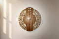 Wooden wall clock with calendar display 