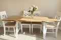 Dining room with a wooden live edge table